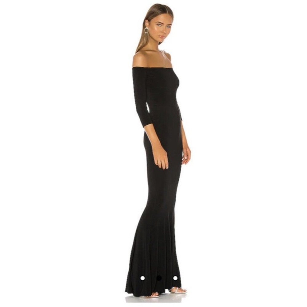 Norma Kamali Black Off-Shoulder Gown